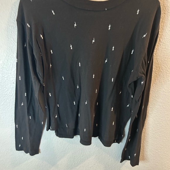 LNA Black Sweatshirt with White Lightning Pattern - Picture 1 of 4